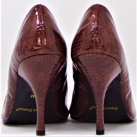 PIERRE DUMAS 7M brown ultra-high open-toe pumps - Picture 8 of 16